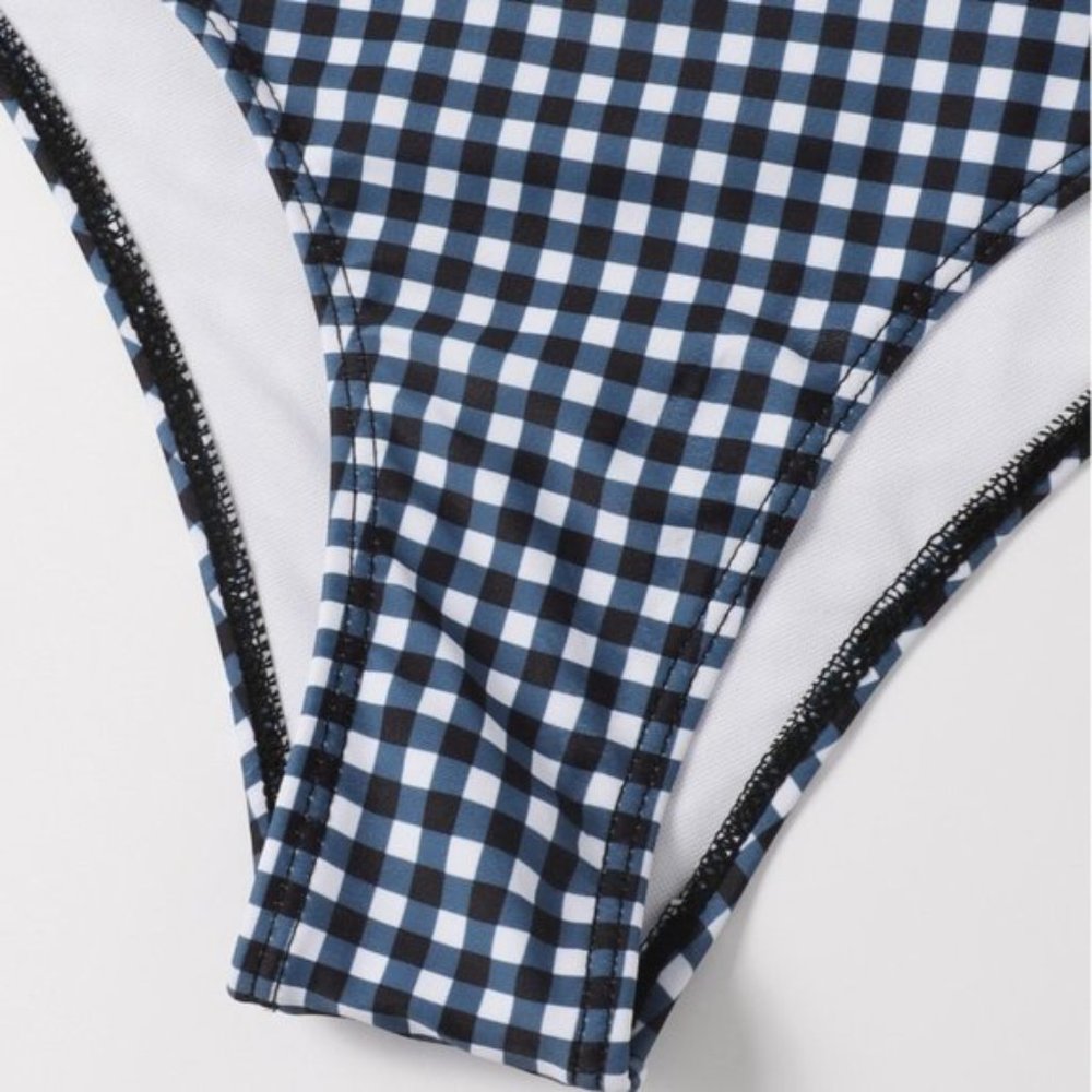 Gingham Push Up High Waisted Bikini Swimsuit - Picture 5 of 7